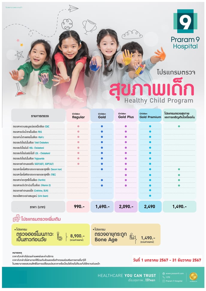 โปรแกรมตรวจสุขภาพเด็ก 2567